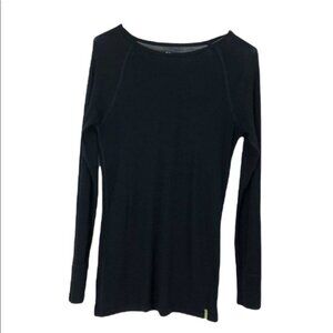 Kathmandu black long sleeve merino wool tshirt xs - fair (holes)